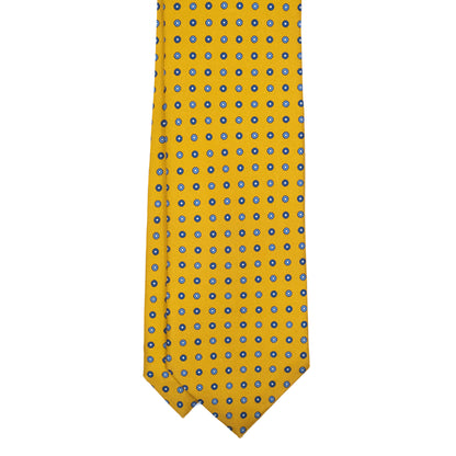 Yellow Floral Printed Silk Tie