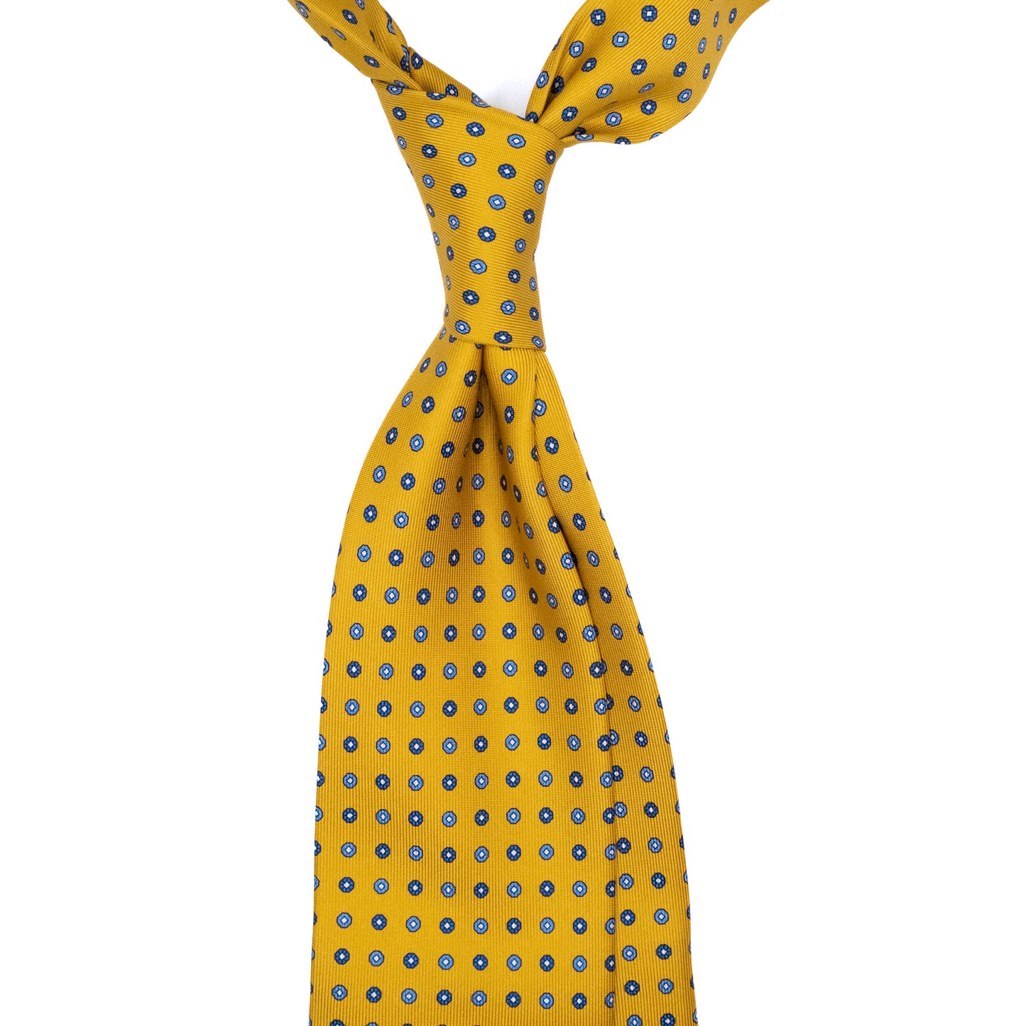 Yellow Floral Printed Silk Tie