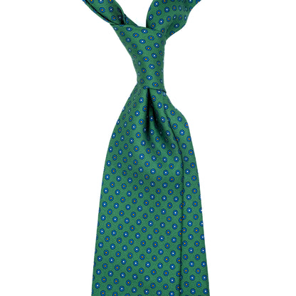 Green Floral Printed Silk Tie