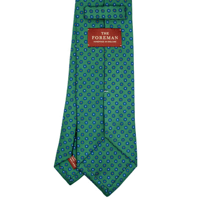 Green Floral Printed Silk Tie