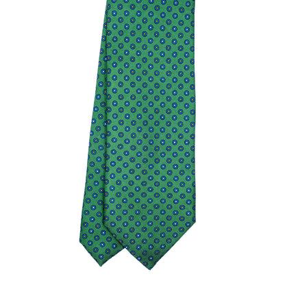 Green Floral Printed Silk Tie