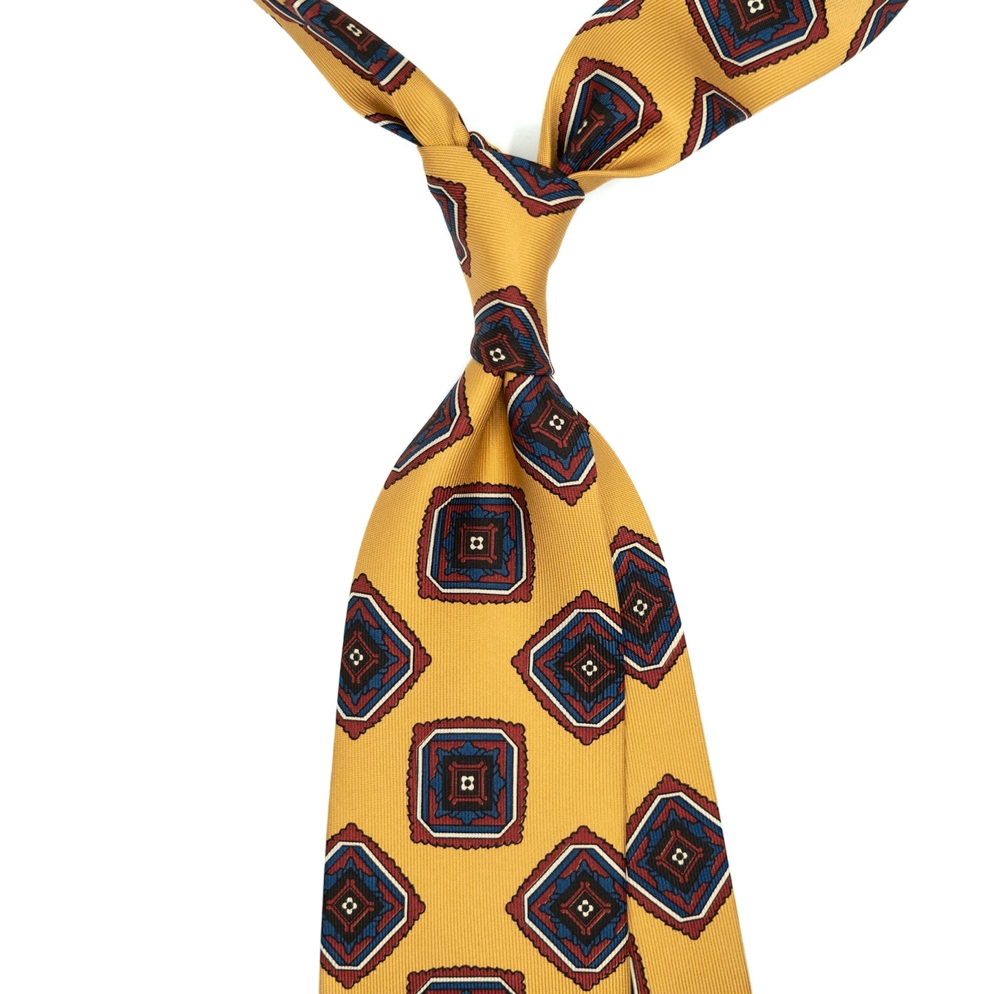 Yellow Medallion Madder Silk Tie