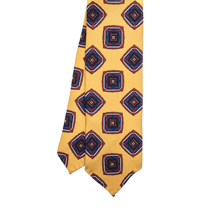 Yellow Medallion Madder Silk Tie