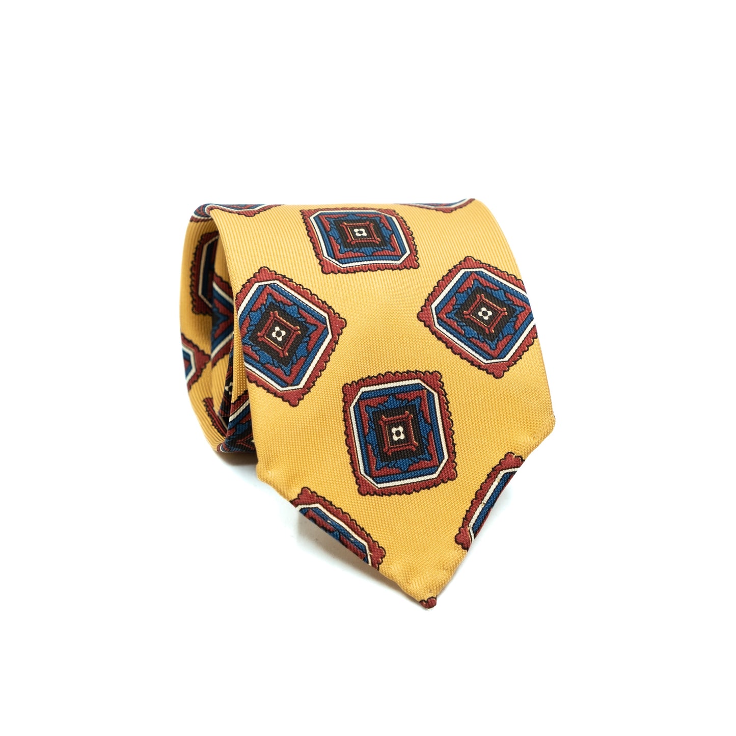 Yellow Medallion Madder Silk Tie